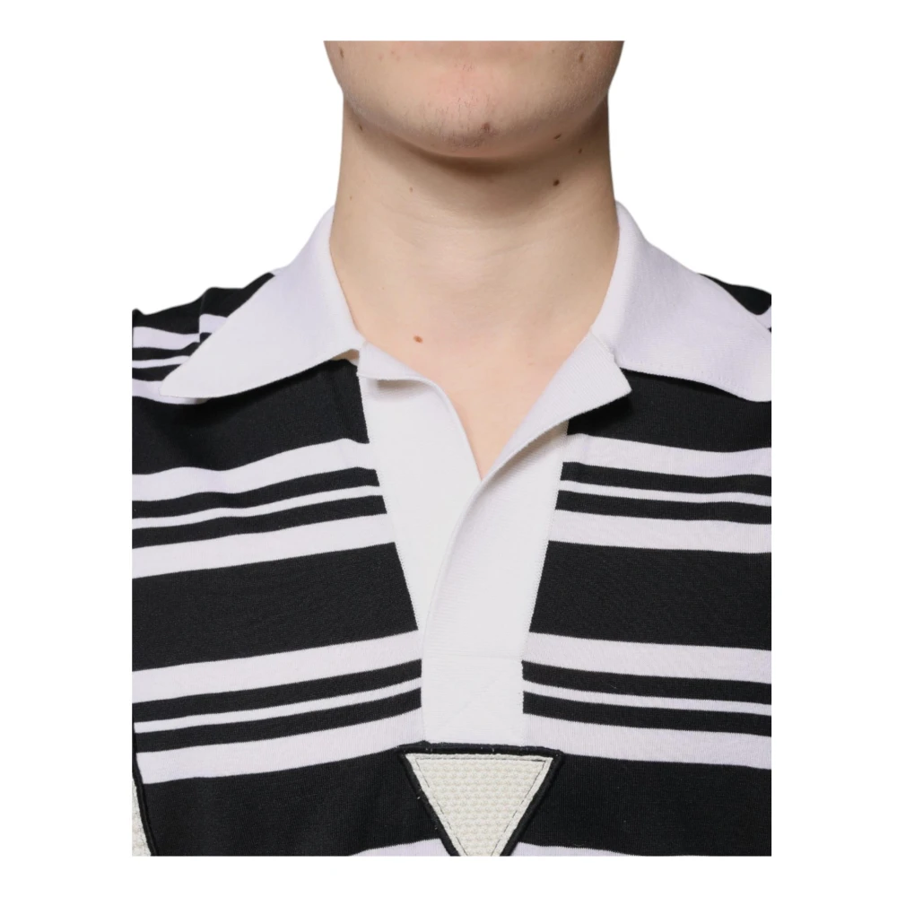 Dolce & Gabbana Zijde Blend Gestreepte Polo T-shirt Multicolor Heren