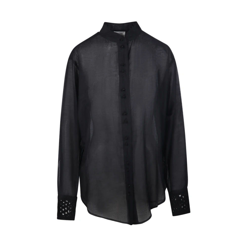 Forte Gehaakte Oversized Shirt Zwart Black Dames