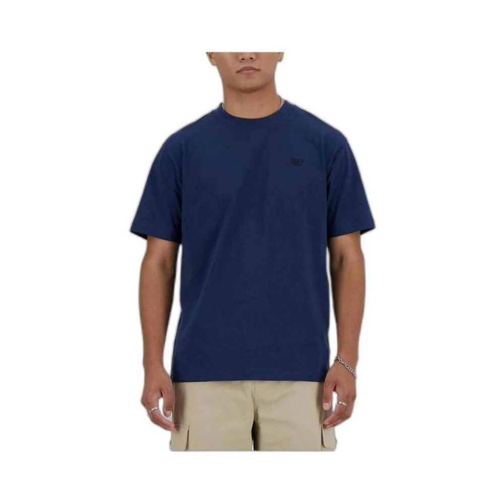 New Balance Blauw Katoenen Heren T-shirt Lente Zomer Collectie Blue Heren
