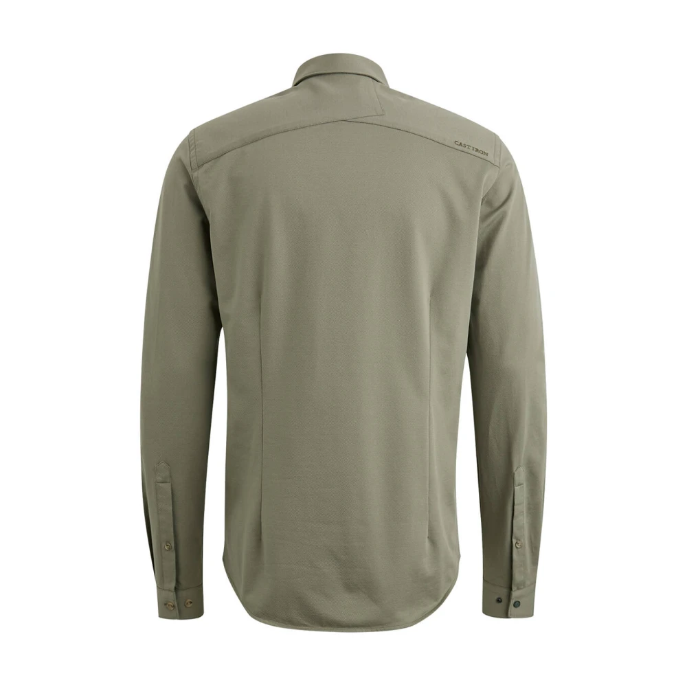 Cast Iron Lange Mouw Twill Jersey Shirt Green Heren