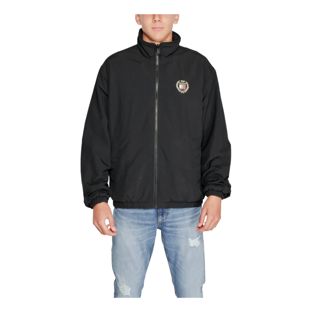 Tommy Hilfiger Zwarte Geruite Ritsjas Mannen Herfst Winter Black Heren