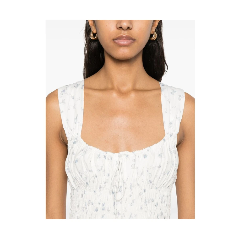 Faithfull the Brand Witte Mouwloze Jurk met Wijd Uitlopende Rok White Dames