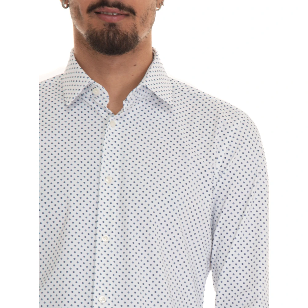 Boss Casual Shirt met Jurk Hals White Heren