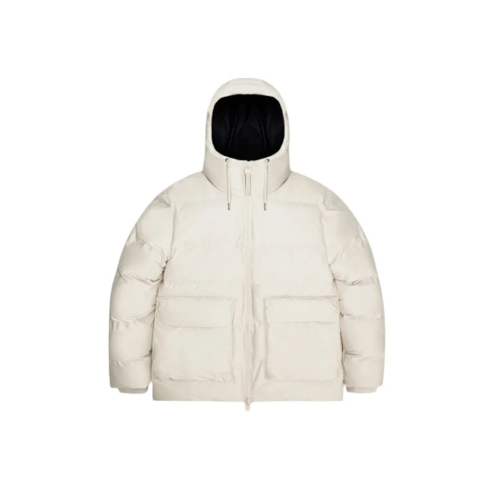 Rains Waterdichte Winter Puffer Cargo Jas White Heren