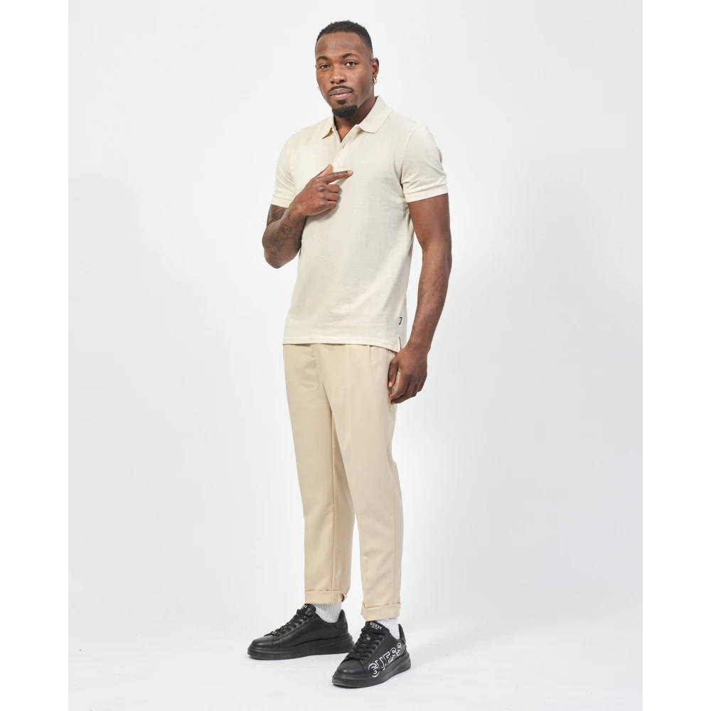 Hugo Boss Beige Katoenen Poloshirt met Logo Beige Heren