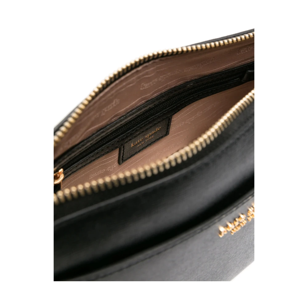 Kate Spade Zwarte Leren Schoudertas met Goudkleurige Accenten Black Dames