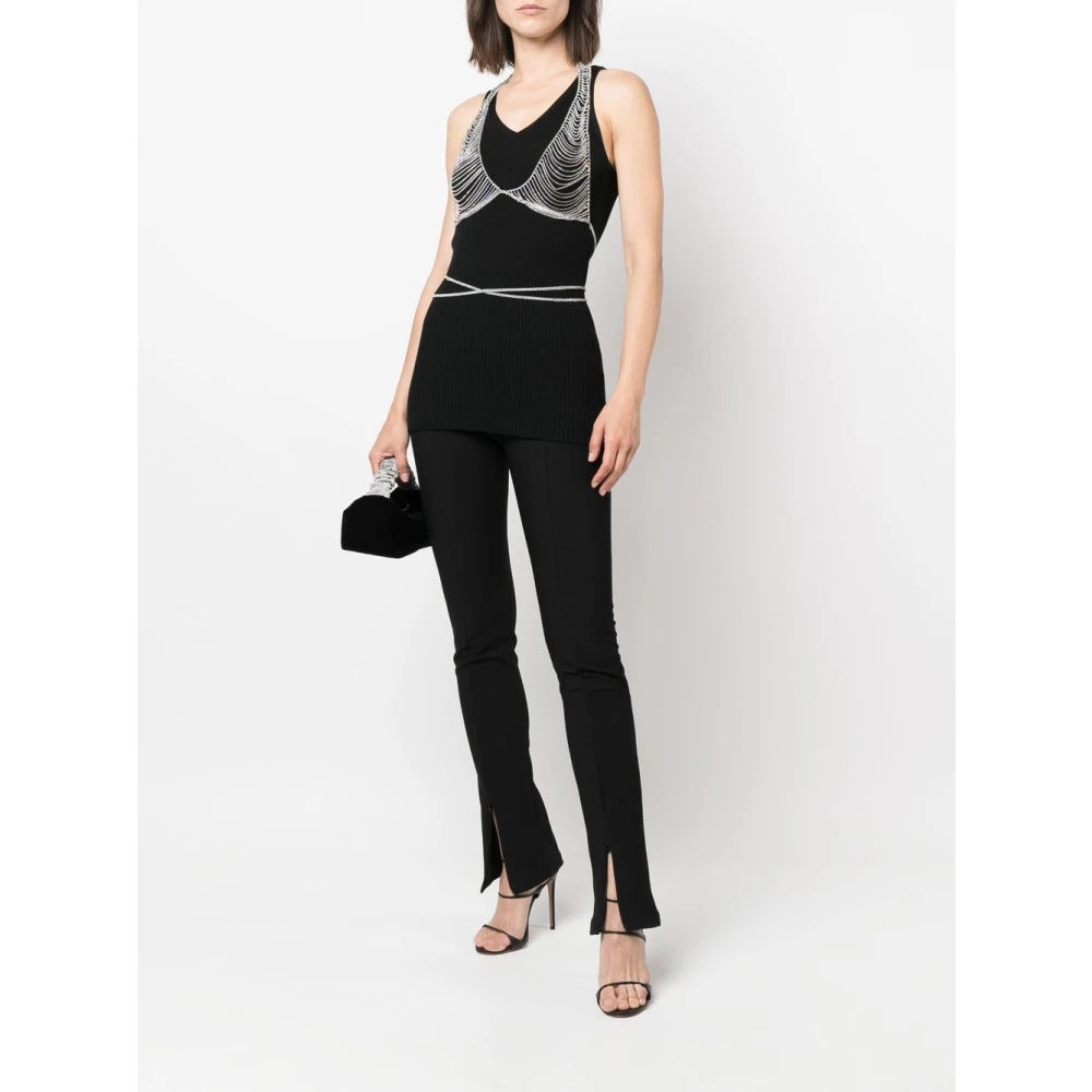 Benedetta Bruzziches Zilveren Top met Strass Decoratie Gray Dames