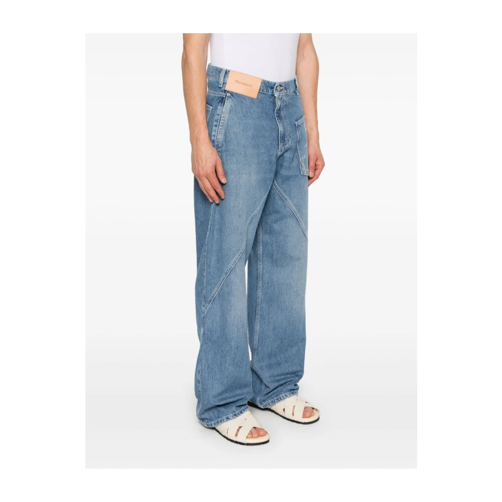 JW Anderson Blauwe Jeans Verhoog Garderobe Ultieme Stijl Blue Heren