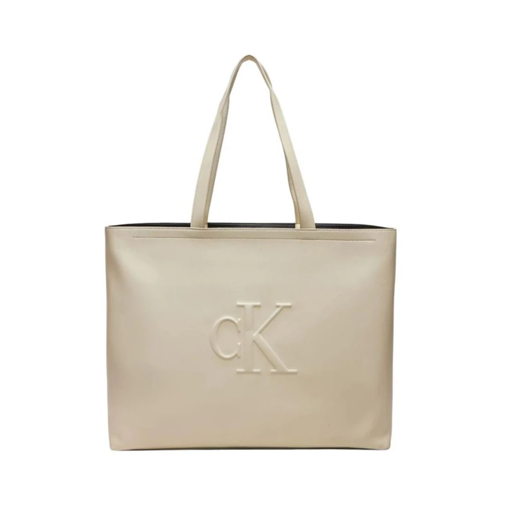 Calvin Klein Moderne Polyurethaan Handtas Beige Dames