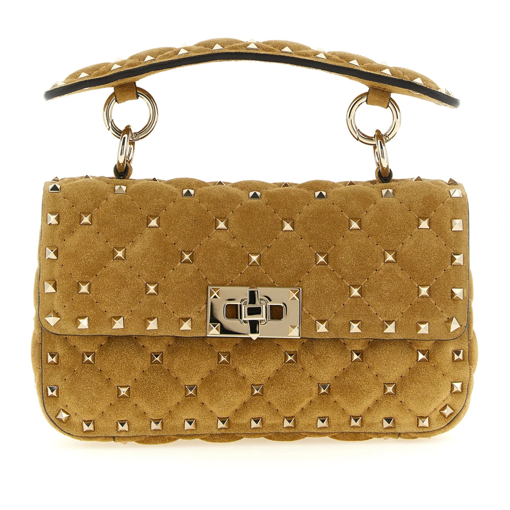 Valentino Garavani , Handbags, Female, Brown, One Size, Rockstud Spike Small Shoulder Bag