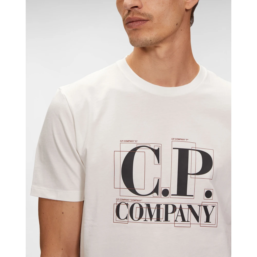 C.P. Company Grote Grafische Logo T-shirt White Heren