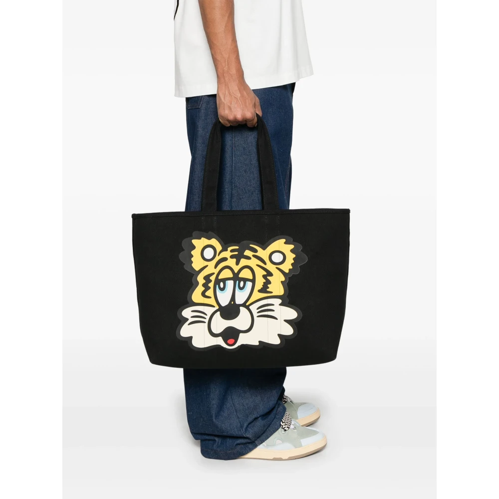 Kenzo Omkeerbare Grafische Tote Tas Black Heren