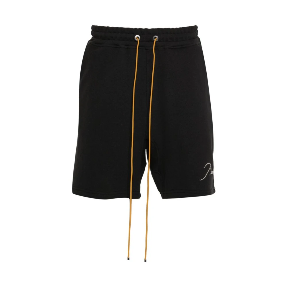 Rhude Shorts met geborduurd logo Black Heren