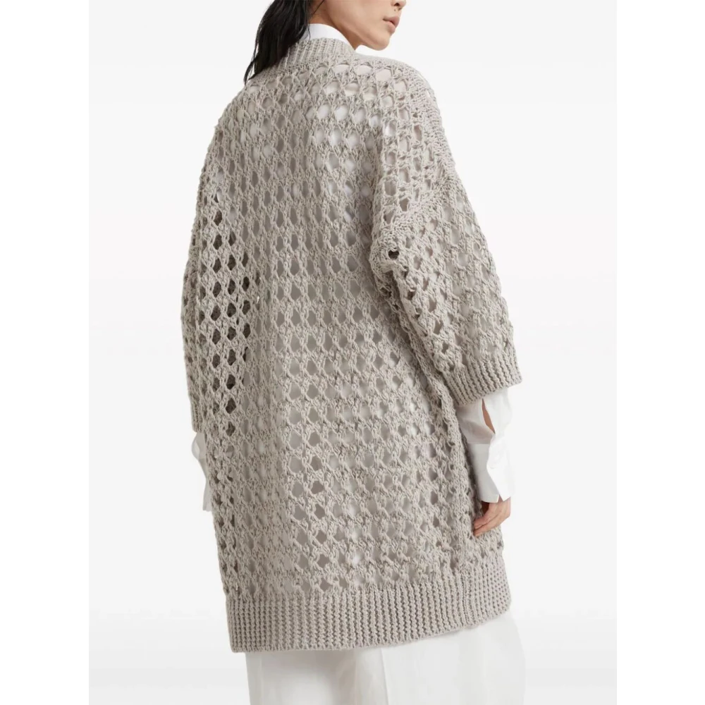 BRUNELLO CUCINELLI Roze & Paarse Gebreide Top Gray Dames