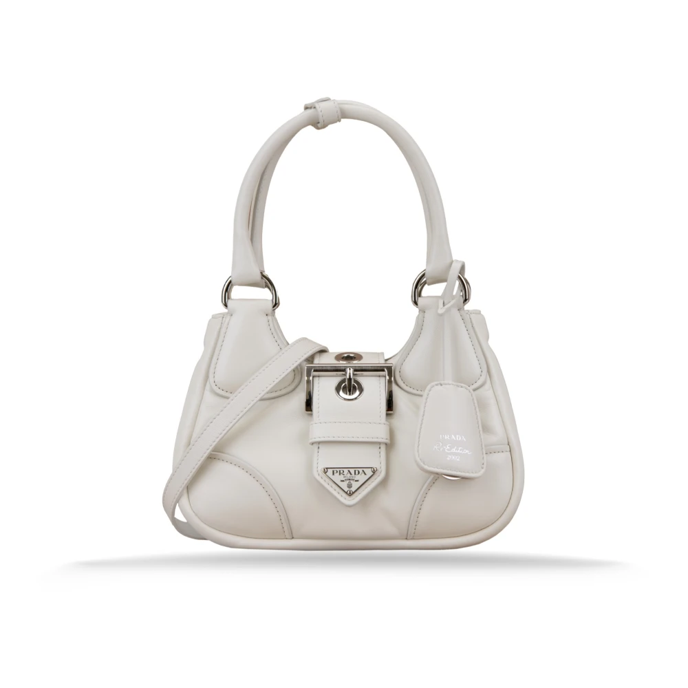 Prada Gewatteerde leren schoudertas magnetische knoop White Dames