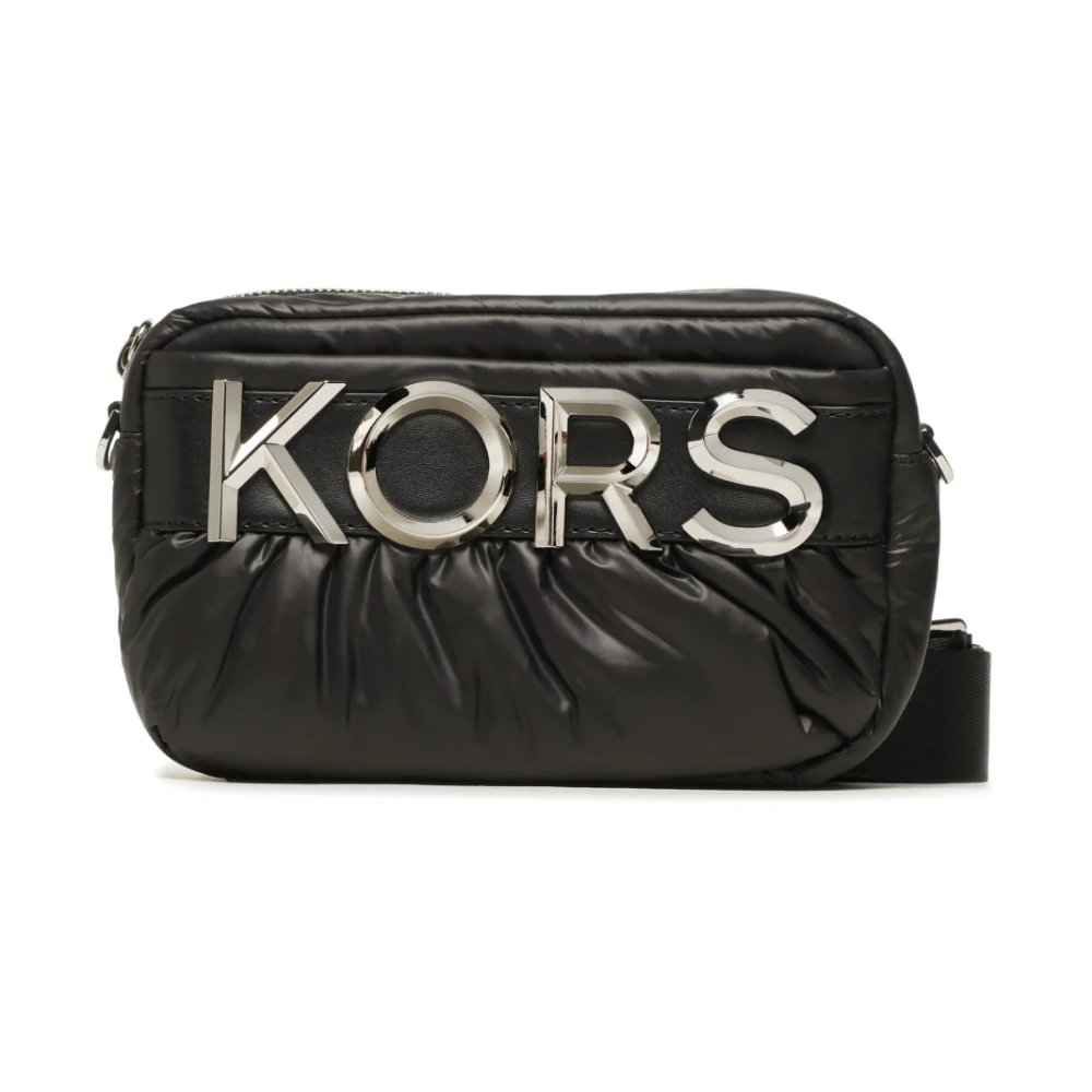 Michael Kors Donna Nero Borsa A Tracolla Con Placca Logo