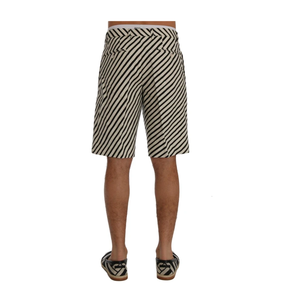 Dolce & Gabbana Gestreepte Casual Hennep Shorts Black Heren