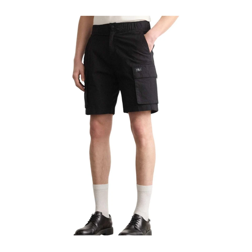 Calvin Klein Men's Black Casual Shorts, W33, Cargo Bermuda Shorts