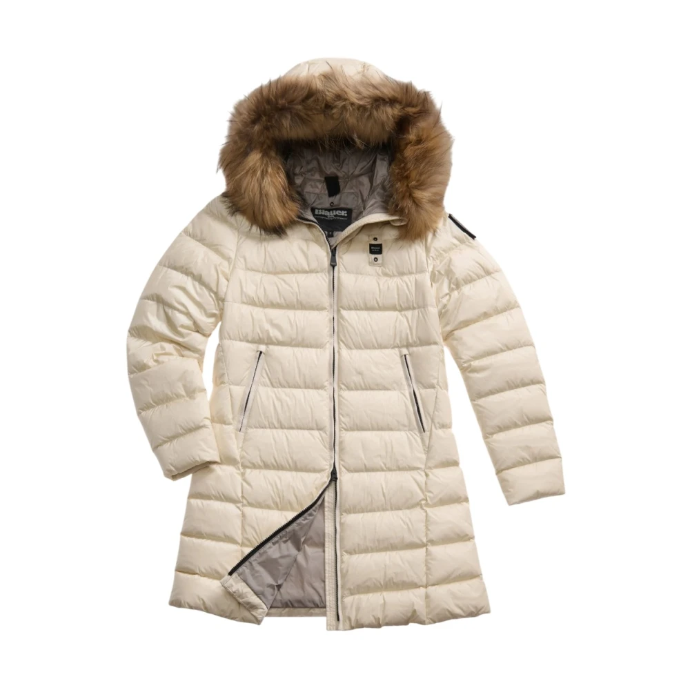 Blauer Donna Beige - Giacca Grigia Imbottita Con Bordo In Pelliccia - Coats - Xs