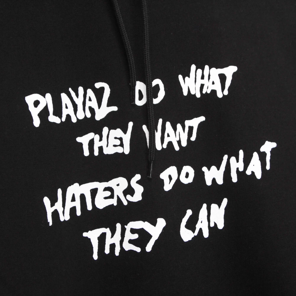 Usual Zwarte hoodie met kangoeroezak Black Heren