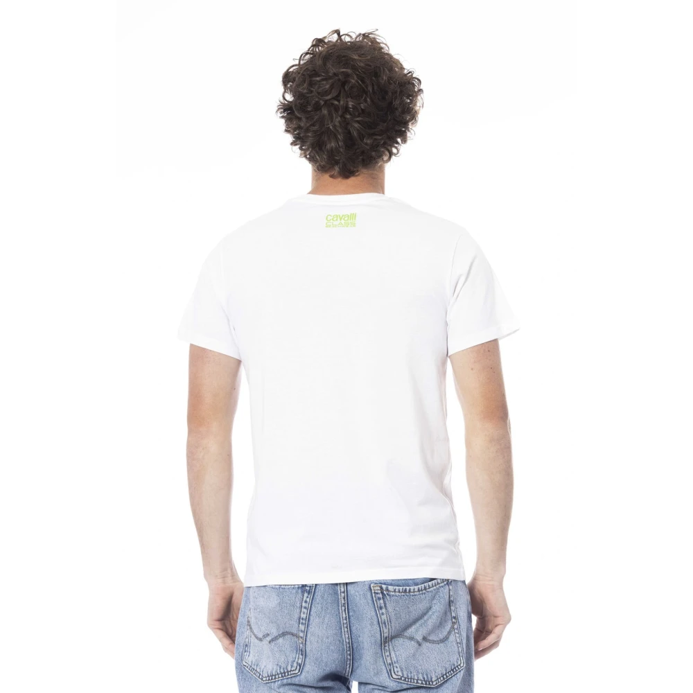 Cavalli Class Korte Mouw Logo Print T-Shirt White Heren