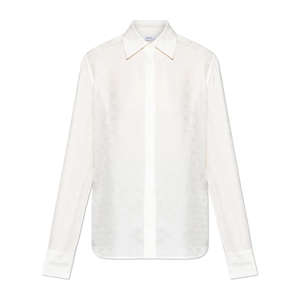 Salvatore Ferragamo Shirt met logo White Dames