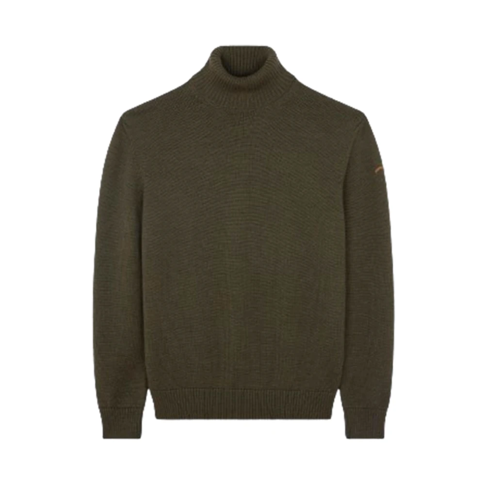 PAUL & SHARK Merino wollen trui met iconische badge Green Heren