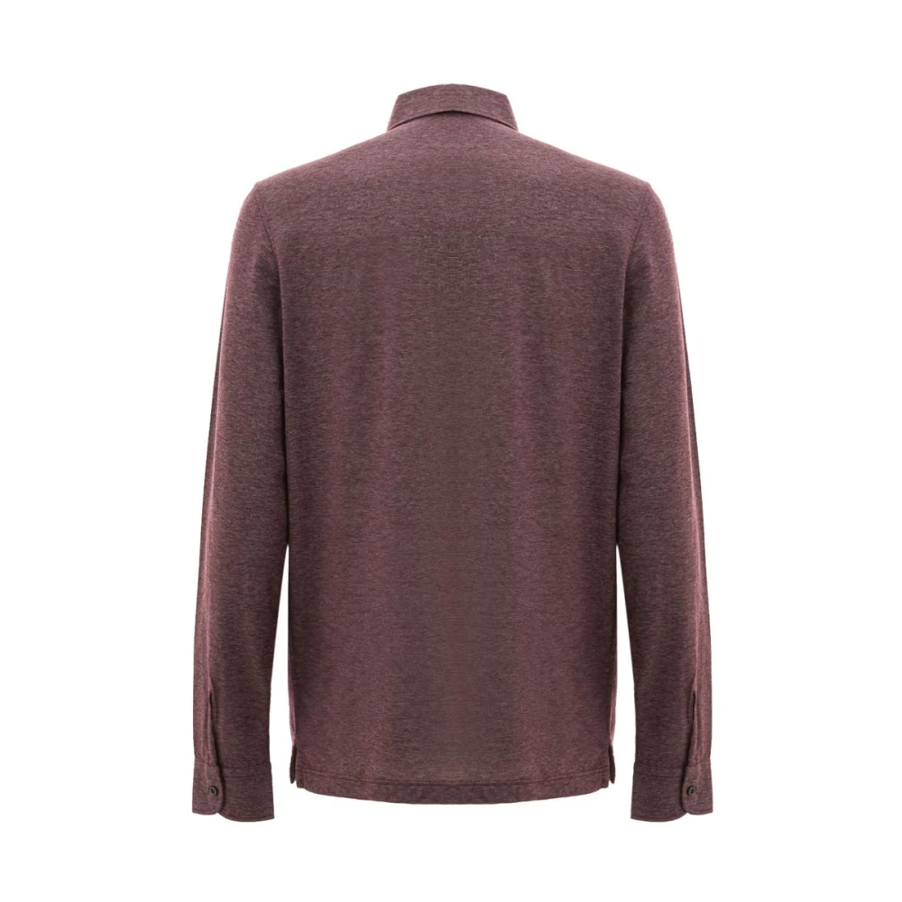 Corneliani Lila Katoenen Poloshirt Purple Heren