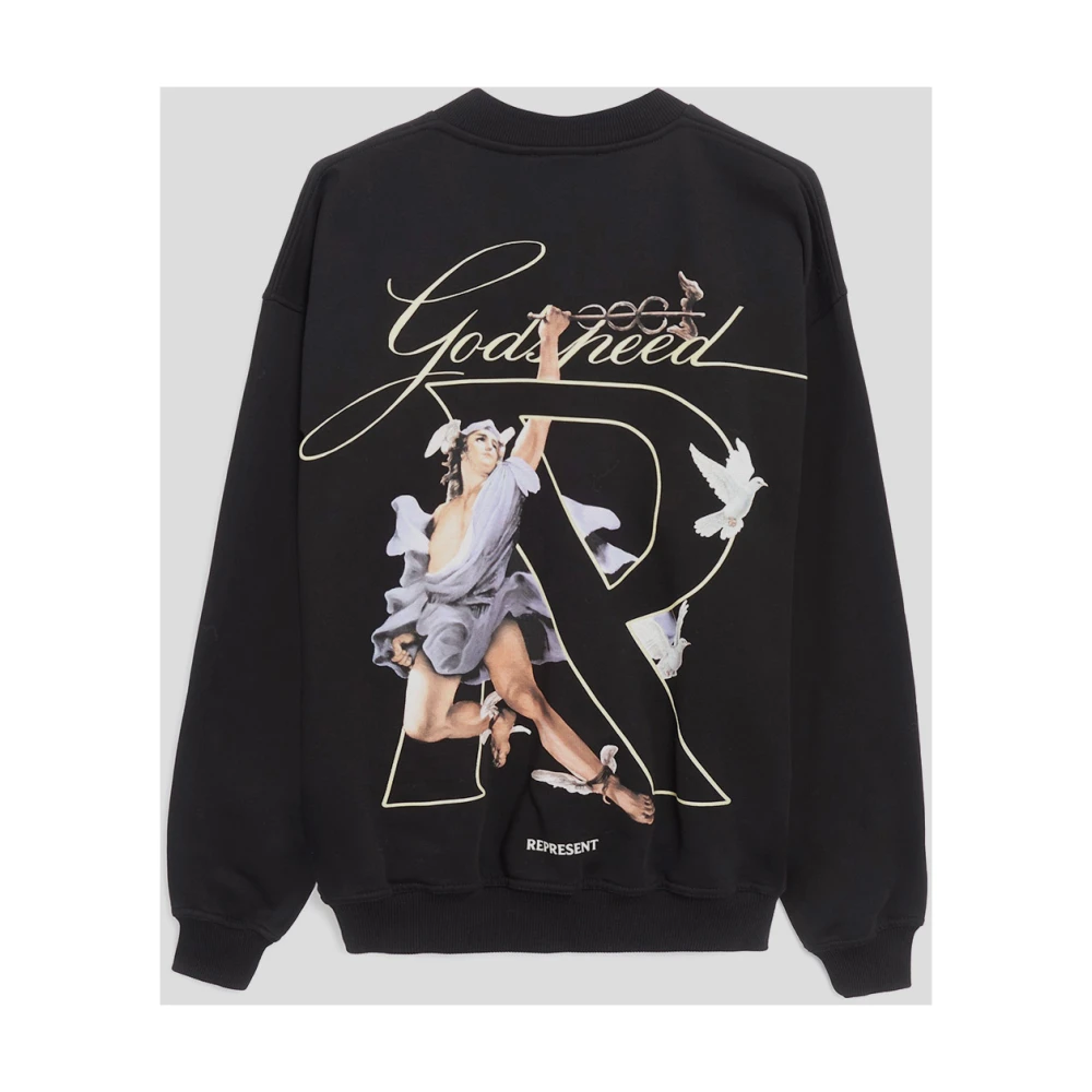 Represent Katoenen sweatshirt met printdesign Black Heren