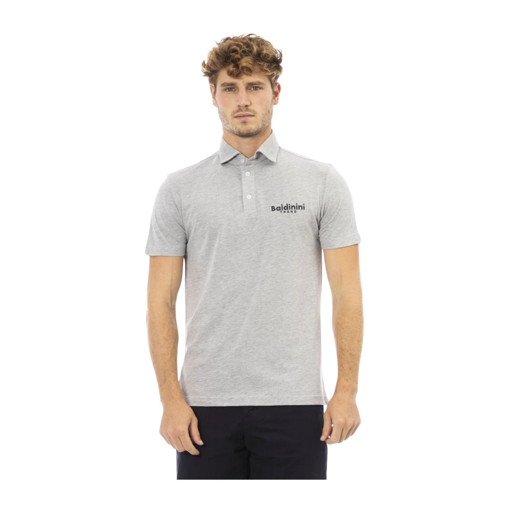 Baldinini Geborduurde Logo Polo Shirts Gray Heren