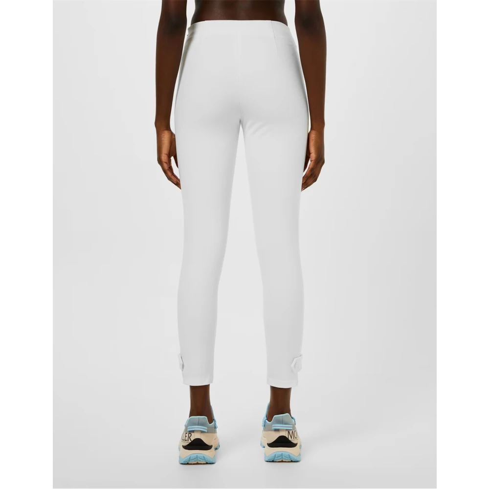 Moncler Logo Mid-Rise Witte Broek White Dames