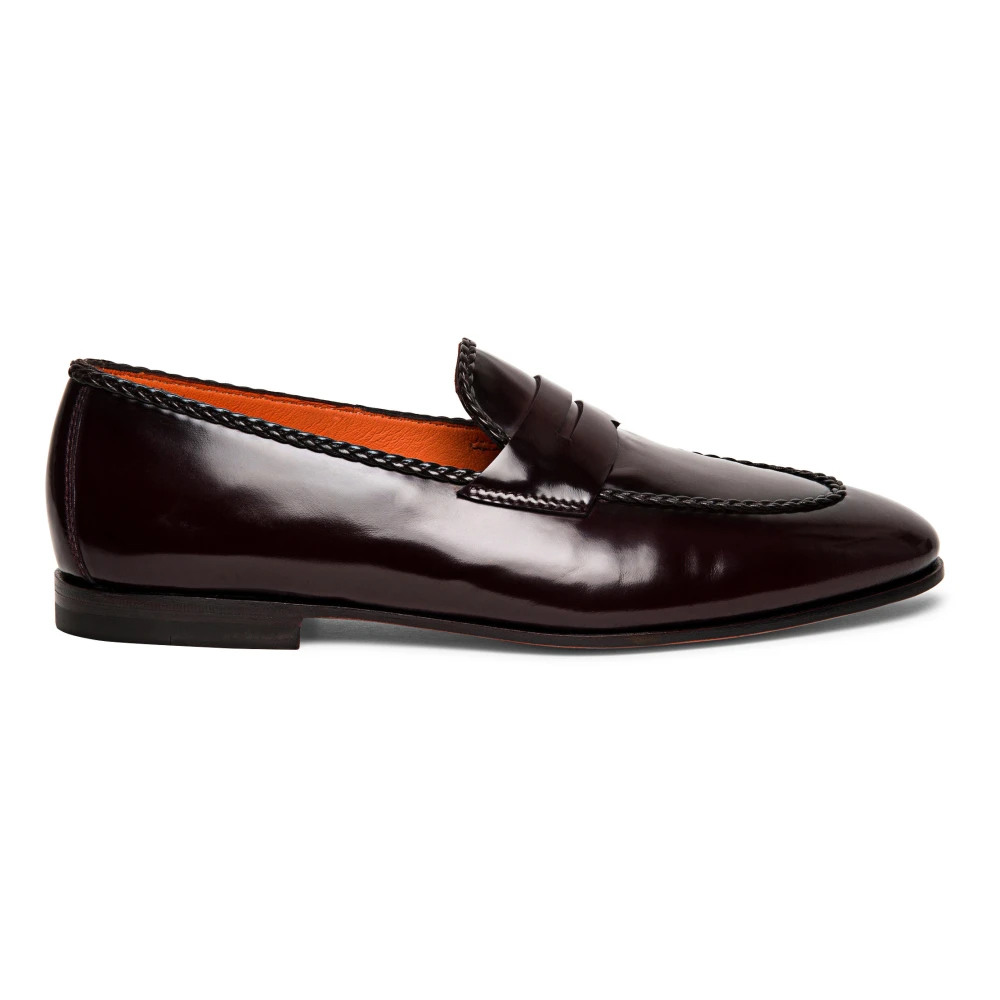 Santoni Klassiska Penny Loafers Red, Herr