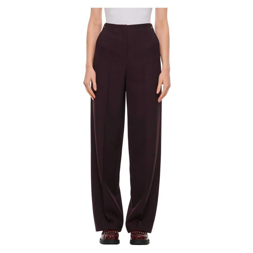 Fendi Women's Purple Wide Leg Wool Trousers
