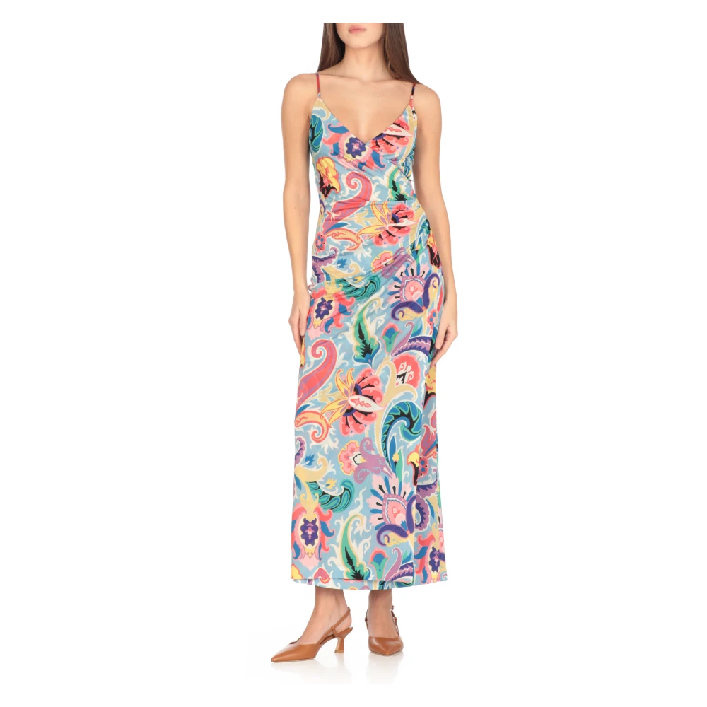 ETRO Multicolor Paisley V-hals Jurk Multicolor Dames