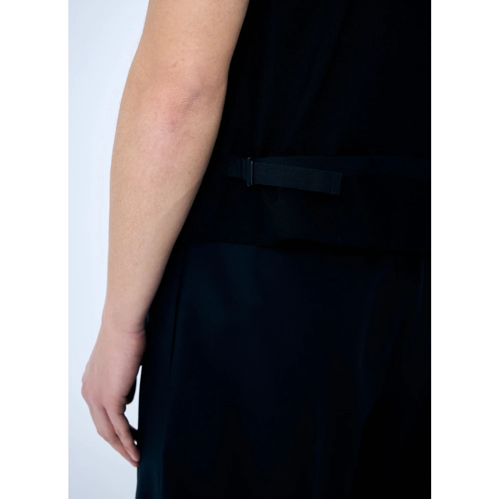 Lemaire Katoenen Weefsel V-hals Vest Black Heren