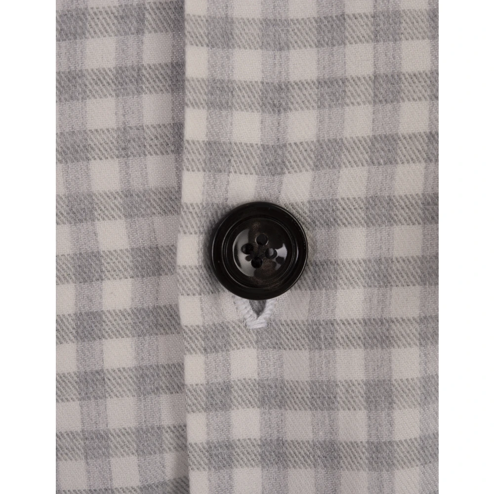Kiton Wit Geruite Katoenen Overhemd White Heren