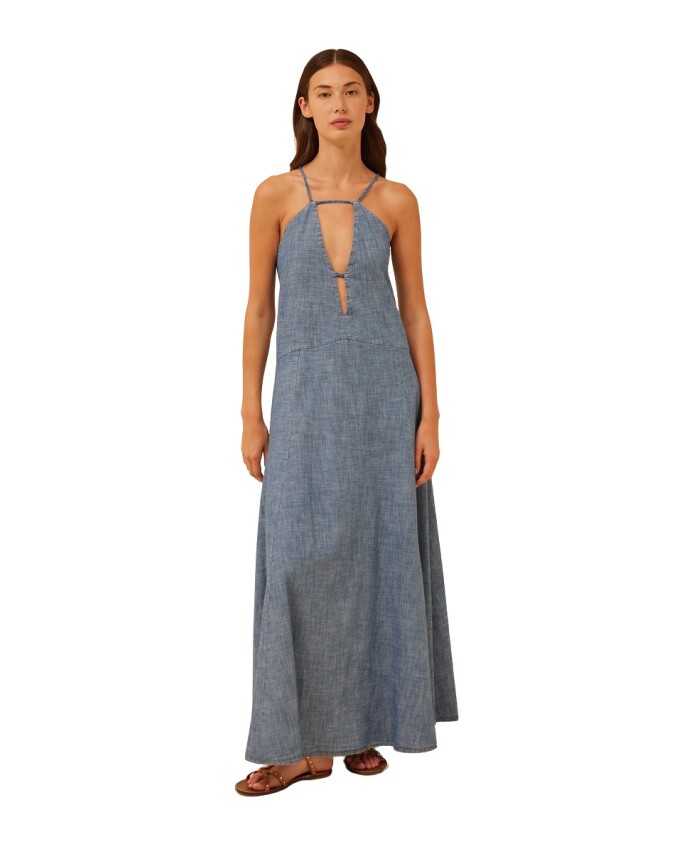 robe-maxi-croisee-en-chambray