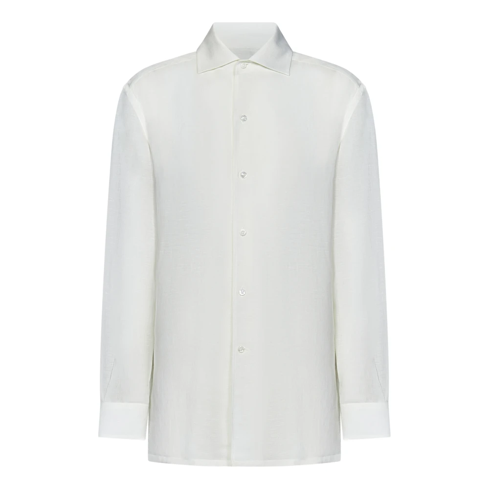Ralph Lauren Wide Capri Collar Shirt White Dames