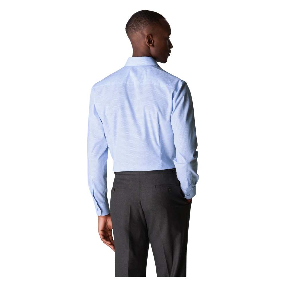 Eton Kreukvrije Dobby Overhemd Blue Heren