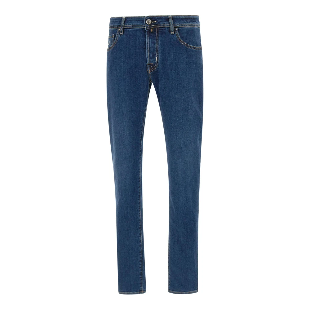 Jacob Cohën Donker Gewassen Denim Jeans met Logo Blue Heren