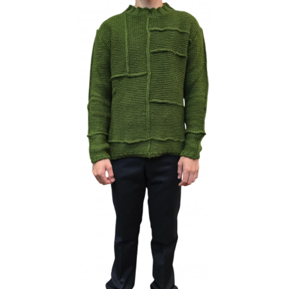 La Haine Inside Us Groene Patch Ronde Kraag Trui Lm280 Green Heren