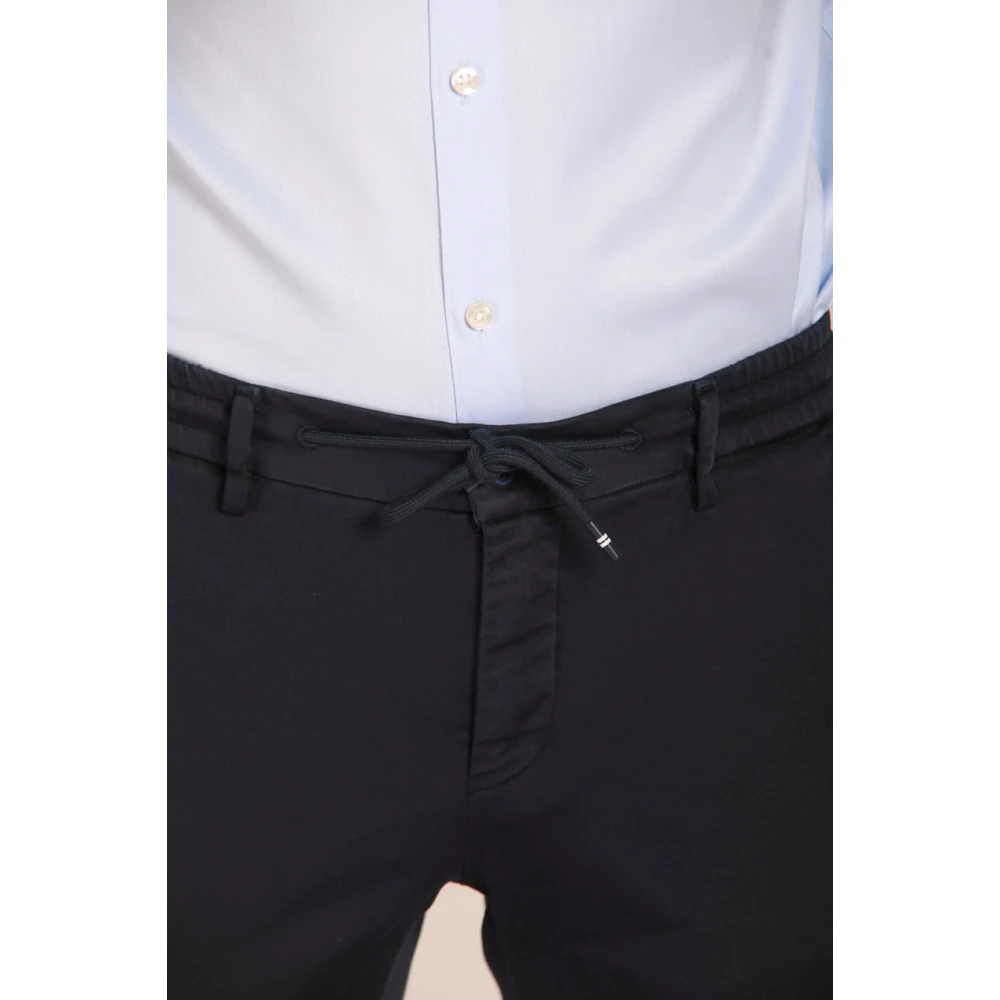 Mason's Slim Fit Jersey Chino Broek Navy Blauw Blue Heren