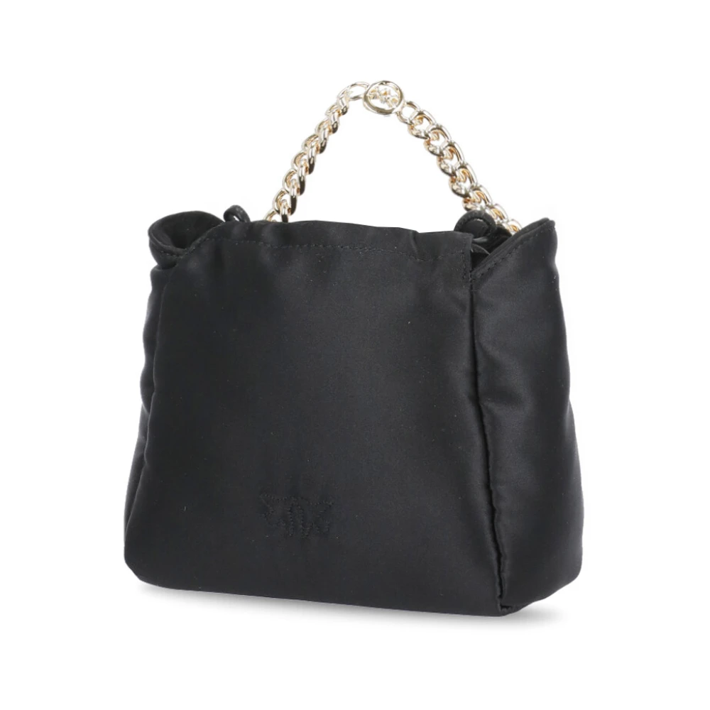 pinko Zwarte Love Birds Geborduurde Tas Black Dames