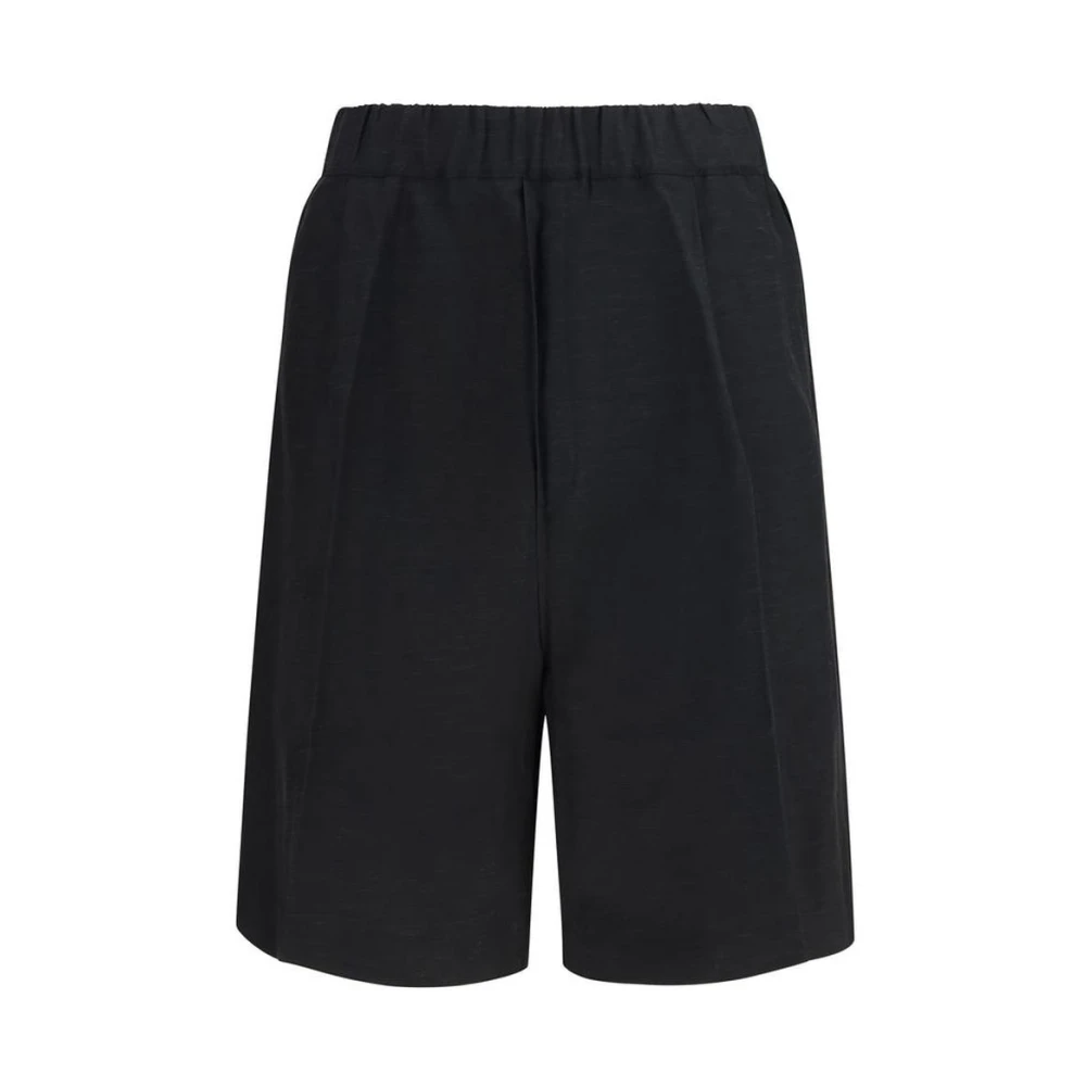 Laneus Men's Black Casual Shorts, S, Viscose Bermuda Shorts