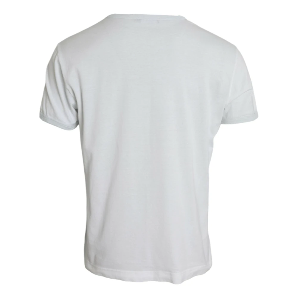 Dolce & Gabbana Wit Katoenen T-shirt met Ronde Hals en Korte Mouwen White Heren
