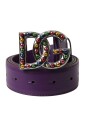 ceinture-en-cuir-violet-avec-logo