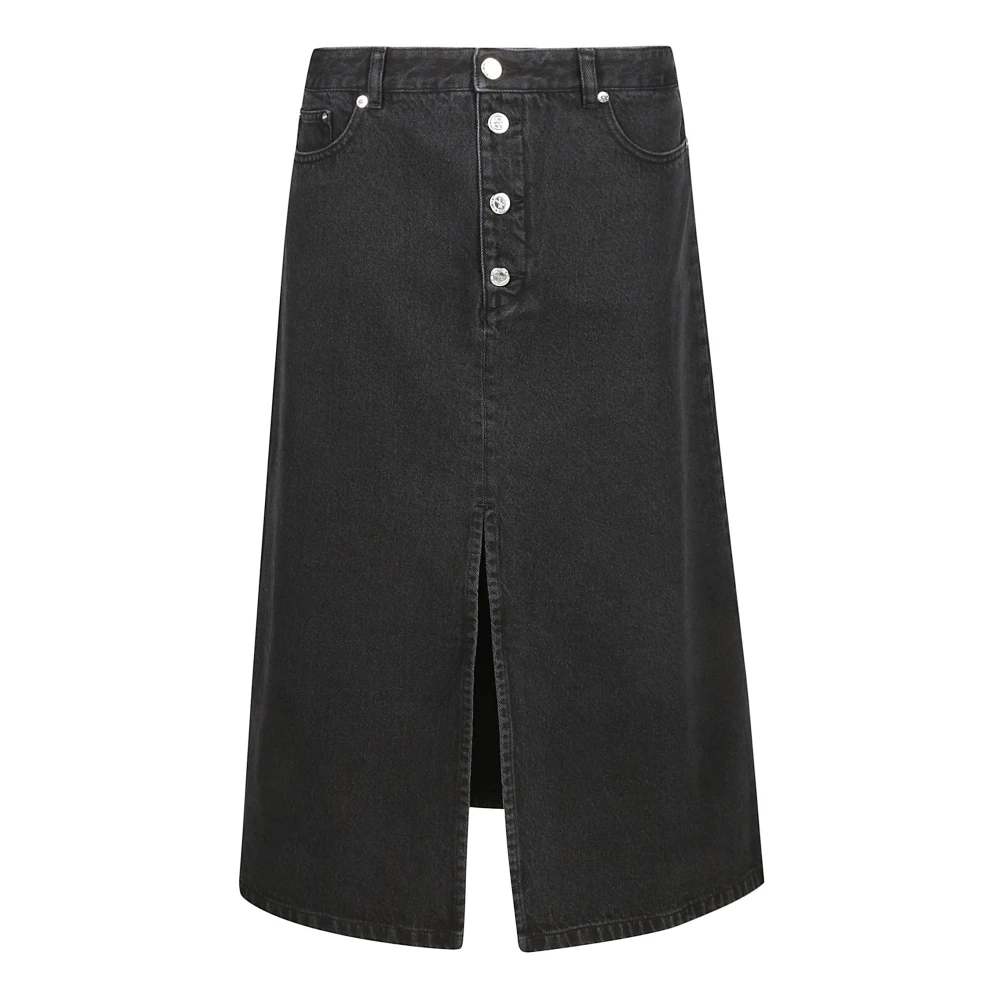 A.p.c. Vintage Noir Delavé Straight Cut Rok Black Dames