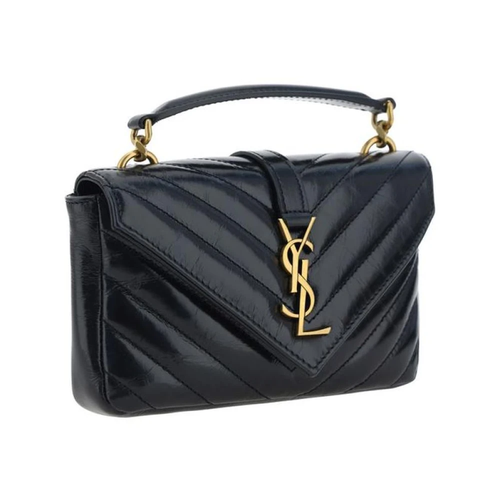 Saint Laurent Gewatteerde kalfsleren schoudertas Black Dames