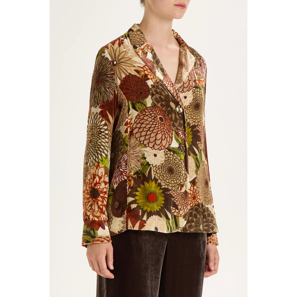 Maliparmi Velvet Prints Shirt-Jacket Green Dames