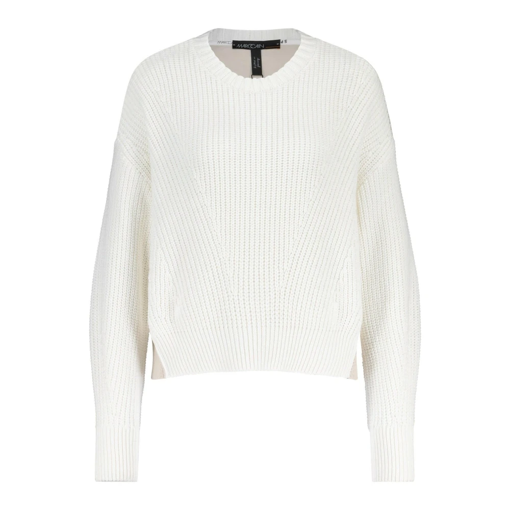 Marc Cain Stickad Oversized Tröja White, Dam